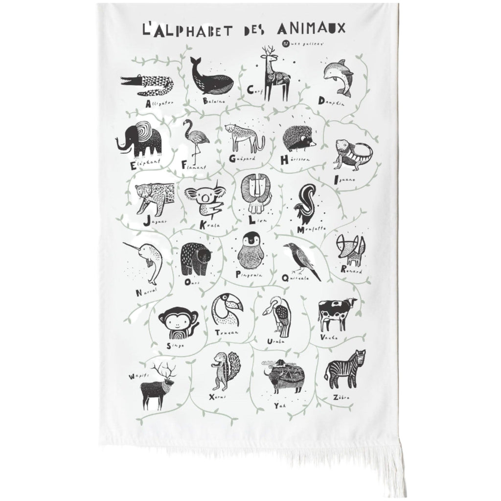 Animal Alphabet Printed Tapestry - French Edition - HoneyBug 