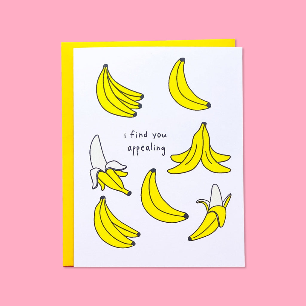 Appealing Bananas Risograph Card - HoneyBug 