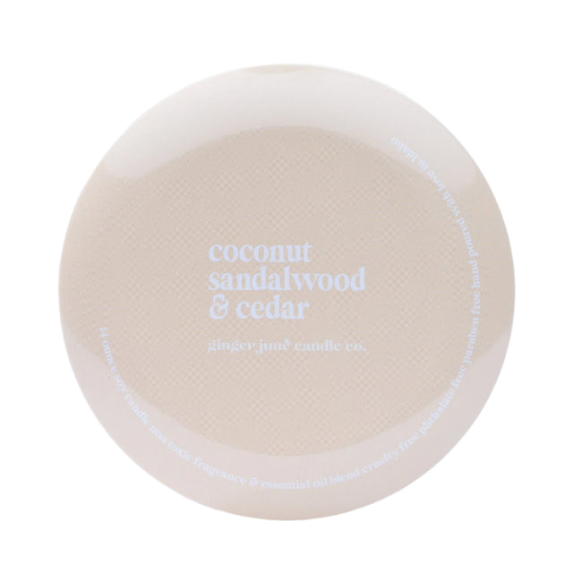 Nude Tin: Coconut Sandalwood + Cedar - 14 oz Candle - HoneyBug 