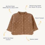 Organic Kids Merino Wool Buttoned Jacket - Sparkle - HoneyBug 