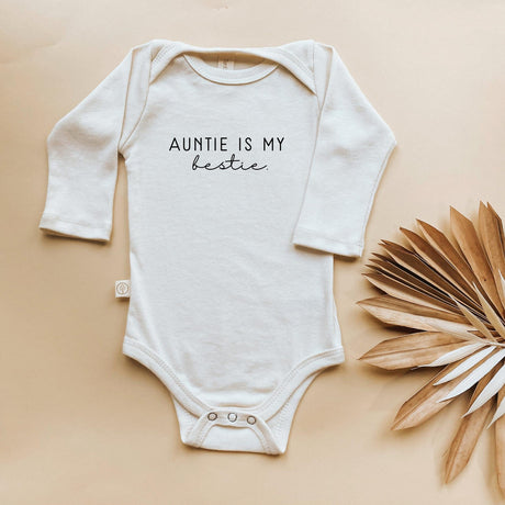 Long Sleeve Bodysuit | Auntie Is My Bestie | Organic Cotton - HoneyBug 