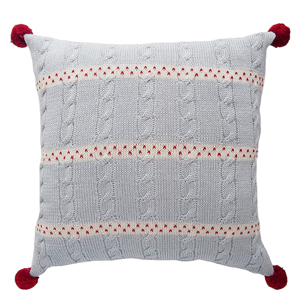 Grey Cable-Knit 14" Pillow