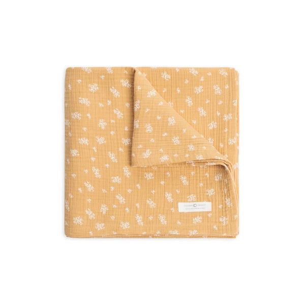 Organic Baby Swaddle Blanket - Honeysuckle / Ivory + Honey - HoneyBug 