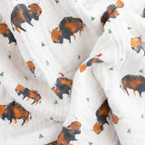 Cotton Muslin Baby Quilt - Bison - HoneyBug 