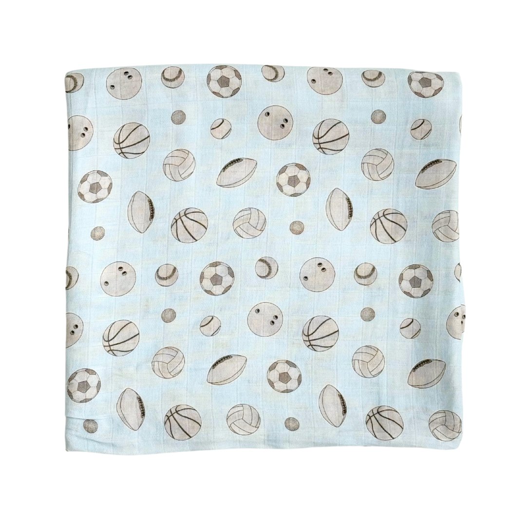 Bamboo Muslin Swaddle Blanket in Busy Bees - HoneyBug 