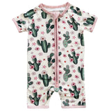 Bamboo Shorty Romper | Cactus Flowers - HoneyBug 