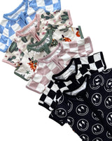 Bamboo Shorty Romper | Smiley Cowboy - HoneyBug 