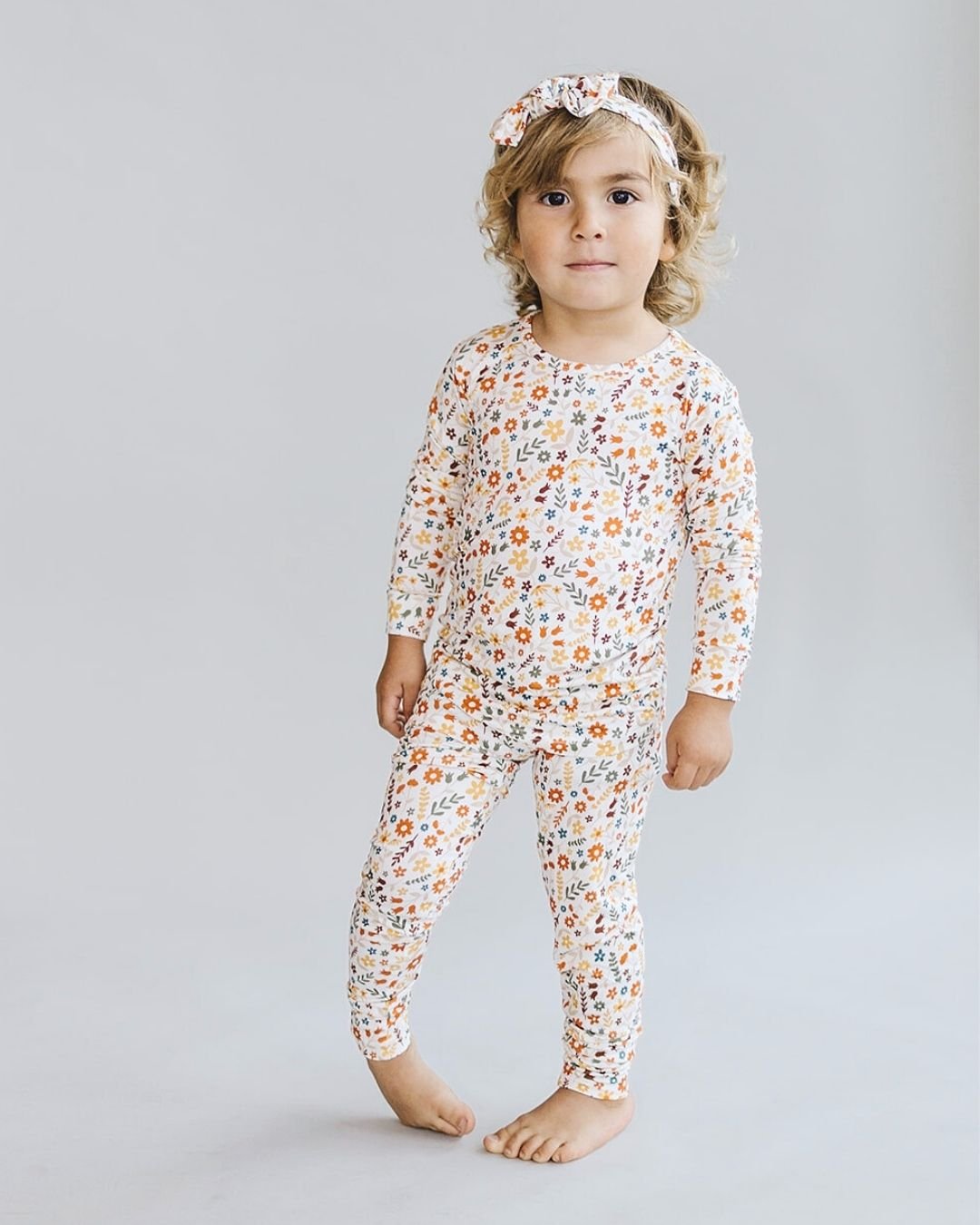 Bamboo Two Piece Set | Fall Flowers - HoneyBug 