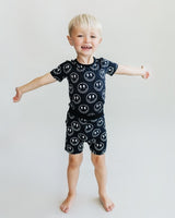 Bamboo Two Piece Shorts Set | Electric Smiley - HoneyBug 