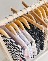 Bamboo Zip Romper | Black Checkered - HoneyBug 