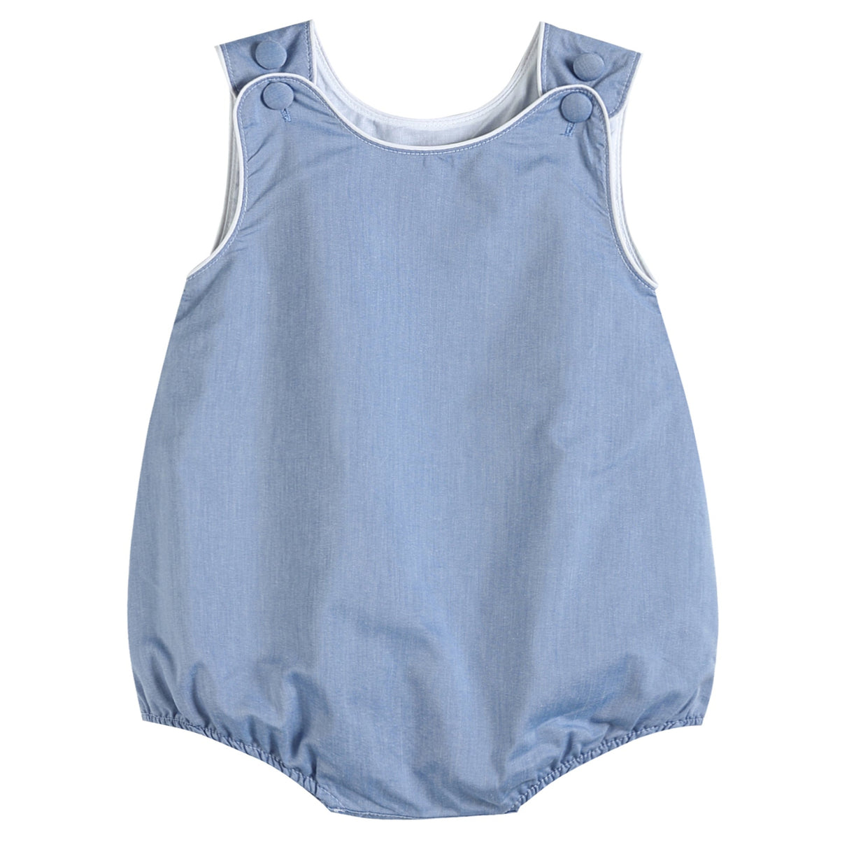 Basic Blue Denim Style Bubble Romper