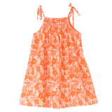 Girls' Shoulder-Tie Smocked Dress | Orange Meadow - HoneyBug 