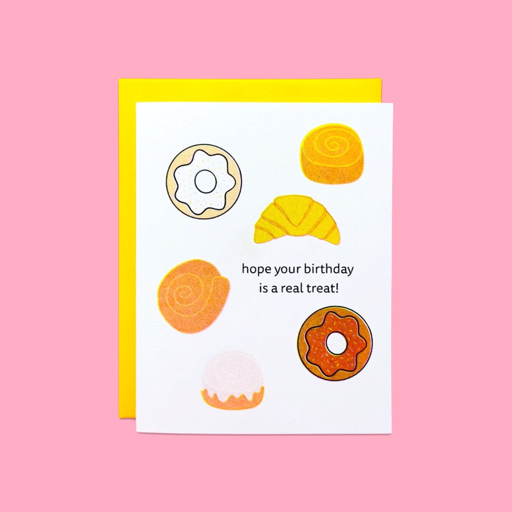 Birthday Treats Risograph Card - HoneyBug 
