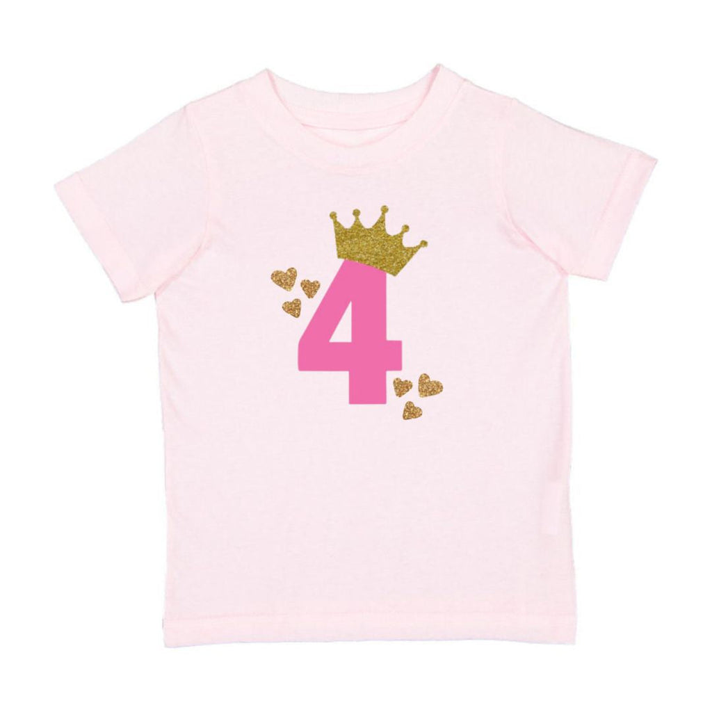4th Birthday Girl Princess Short Sleeve T-Shirt - Ballet - HoneyBug 