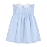Blue and Pink Bow Ruffle Dress