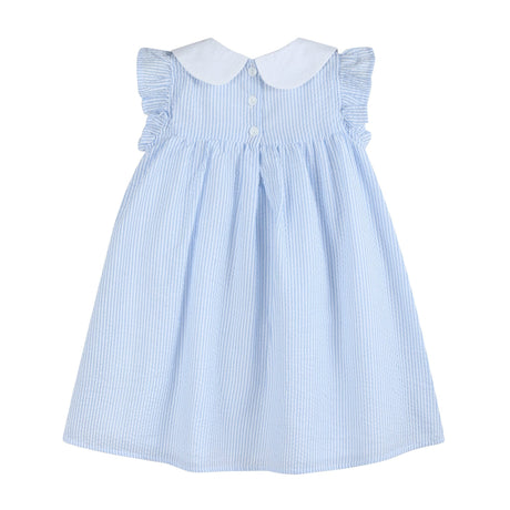 Blue and Pink Bow Ruffle Dress