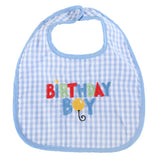 Blue Gingham 'Birthday Boy' Bib