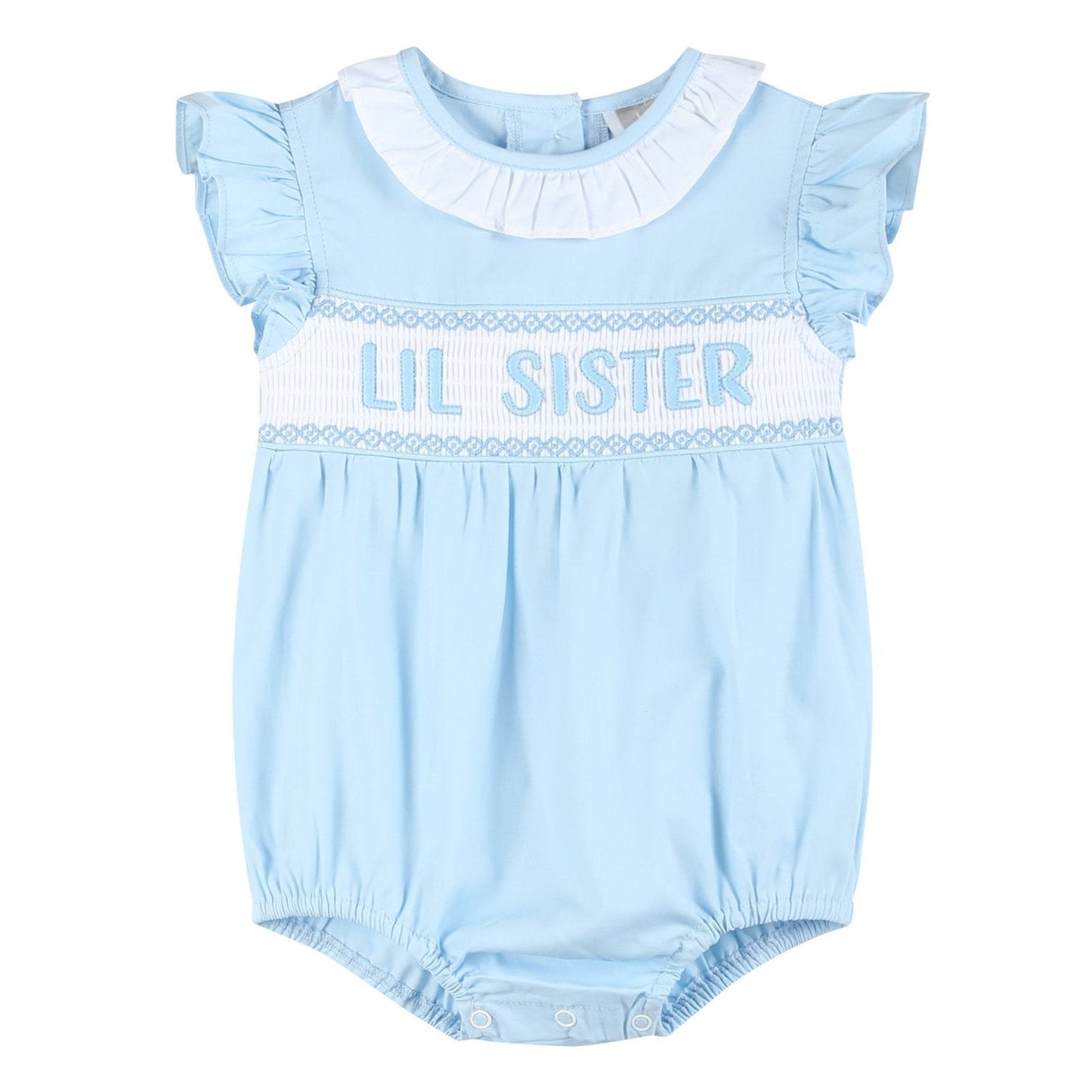 Blue Lil Sister Smocked Romper