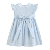 Blue Ruffled Crosses Smocked Dress