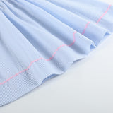 Blue Seersucker Bow Smocked Bishop Dress