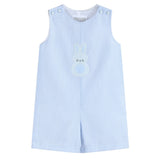 Blue Seersucker Gingham Bunny Shortall