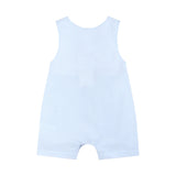 Blue Seersucker Helicopter Smocked Shortalls