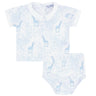 Blue Giraffe Print Diaper Cover Set - HoneyBug 