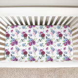 Fitted Crib Sheet - Blue Floral - HoneyBug 