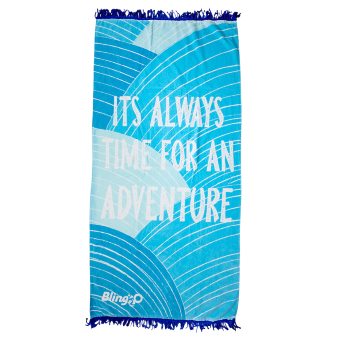 Blue Currents Kids' Beach Towel – "It's Always Time for an Adventure" - HoneyBug 