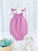 Smocked Bubble with Embroidered Cherries - HoneyBug 