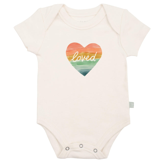graphic bodysuit | loved rainbow heart - HoneyBug 