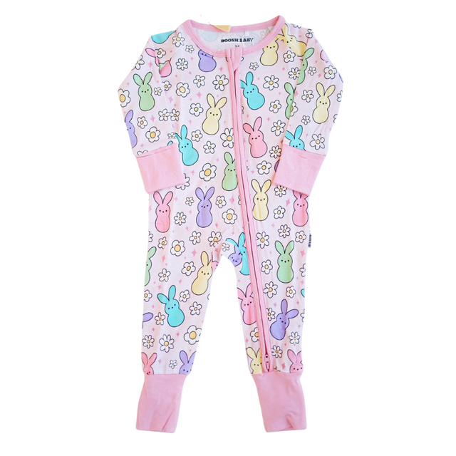 Bunnies | Bamboo Convertible Zippy Romper - HoneyBug 