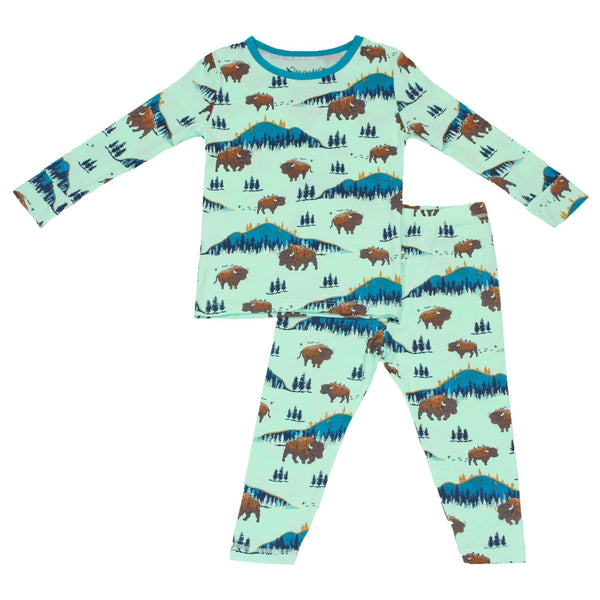 Born to be Wild Bisons Long Sleeve Pajama Set (2T-12Y) - HoneyBug 