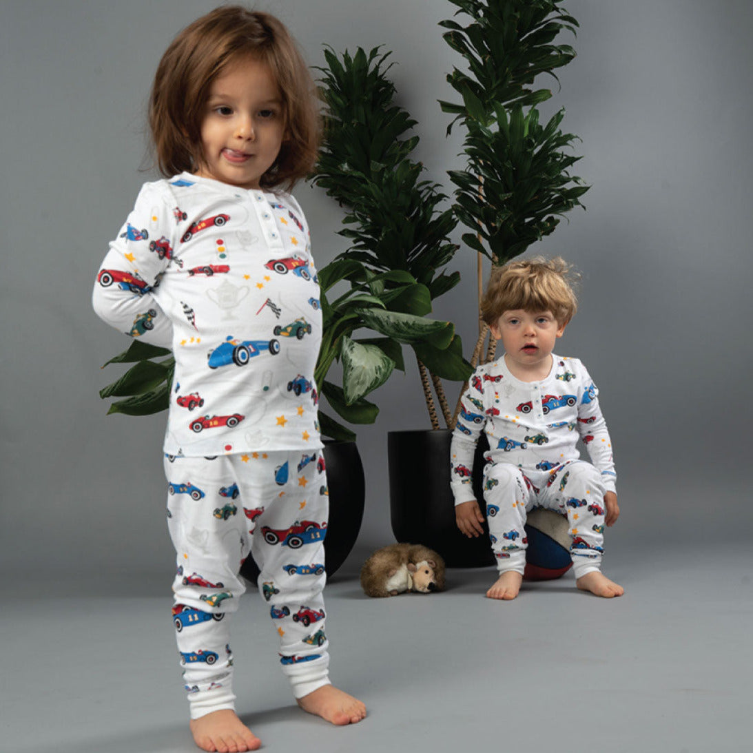Vintage Racecars Pajamas - HoneyBug 