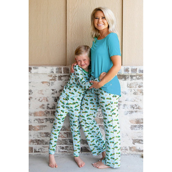 Breeze Tractors & Birdees Women's Short Sleeve Pajama Set - HoneyBug 