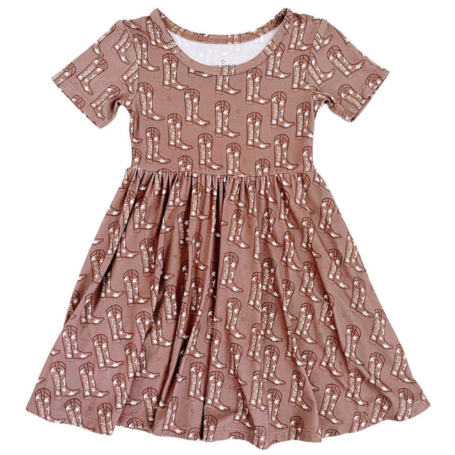 Brown Boots Dress - HoneyBug 