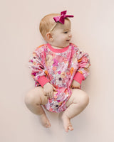 Bubble Romper | Pink Flowers - HoneyBug 