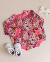 Bubble Romper | Pink Flowers - HoneyBug 