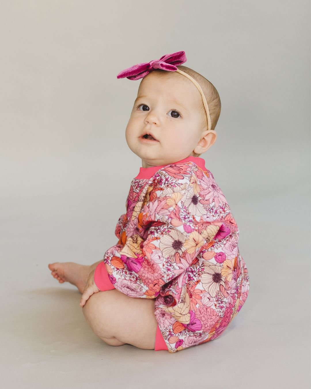 Bubble Romper | Pink Flowers - HoneyBug 