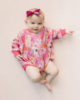 Bubble Romper | Pink Flowers - HoneyBug 