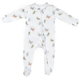 Footie Zippered One Piece - Butterflies - HoneyBug 