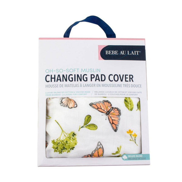 Butterfly Oh So Soft Muslin Changing Pad Cover - HoneyBug 