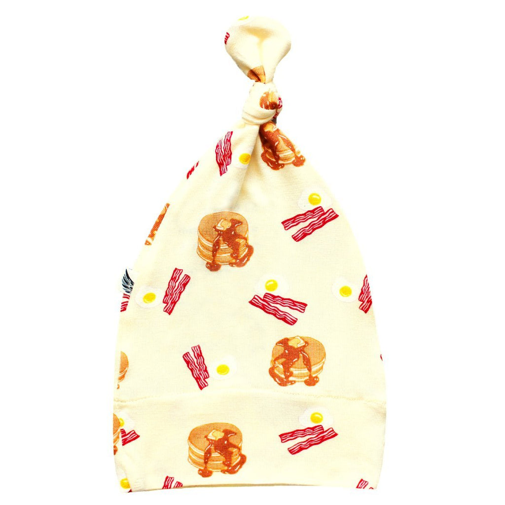 Buttermilk Pancakes & Bacons Knotted Hat (0-3M) - HoneyBug 
