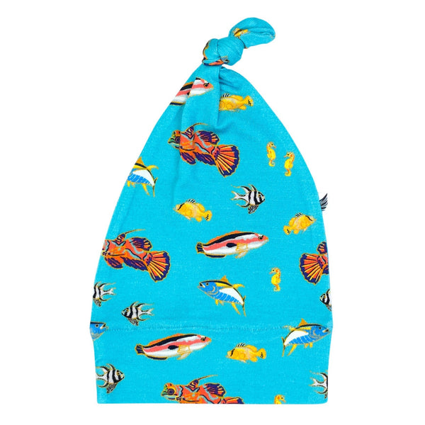 Calypso Fish Newborn Gown & Knot Hat Set - HoneyBug 