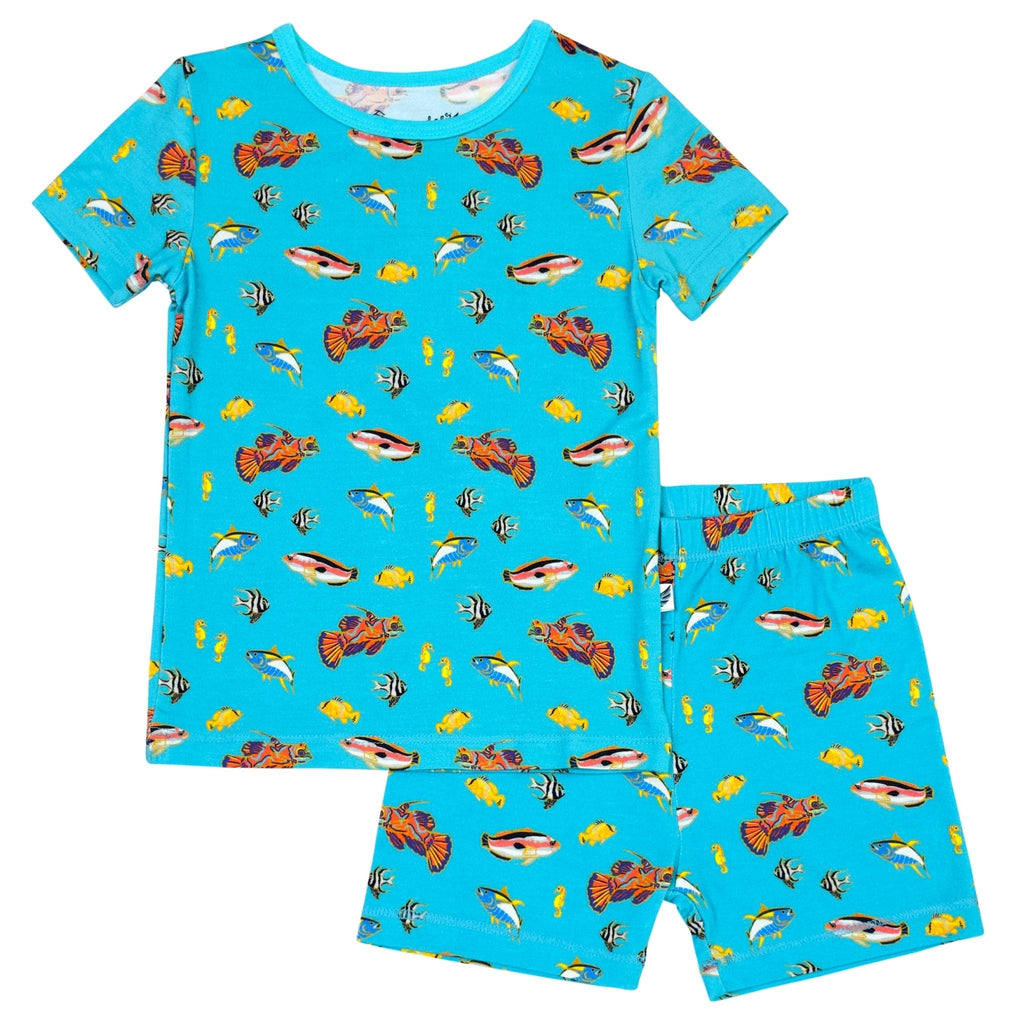 Calypso Fish Short Sleeve and Shorts Pajama Set(2T-12Y) - HoneyBug 