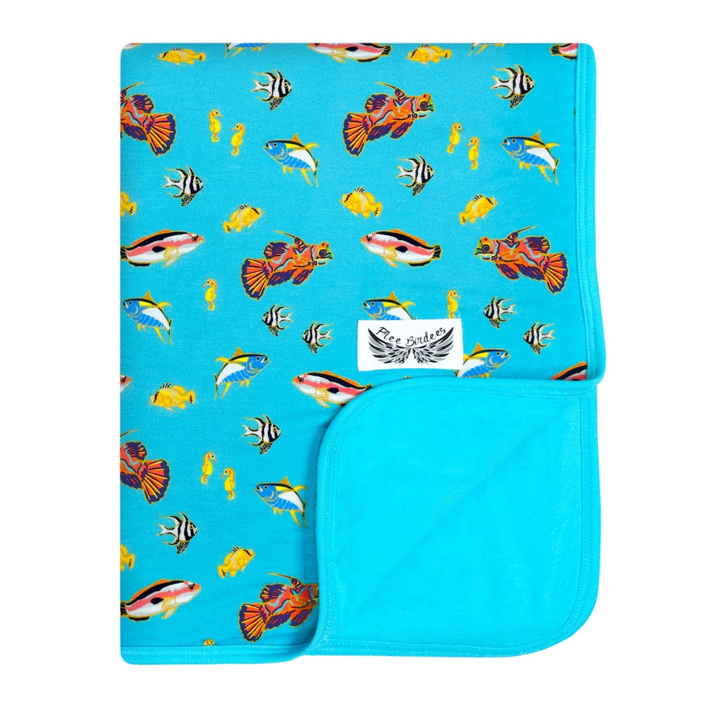 Calypso Fish Stroller Blanket - HoneyBug 