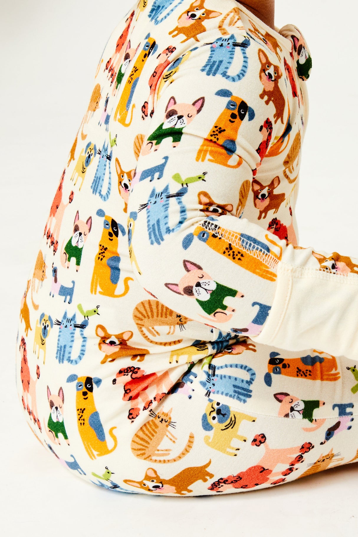 Soft & Stretchy Zipper Footie - Cats + Dogs - HoneyBug 