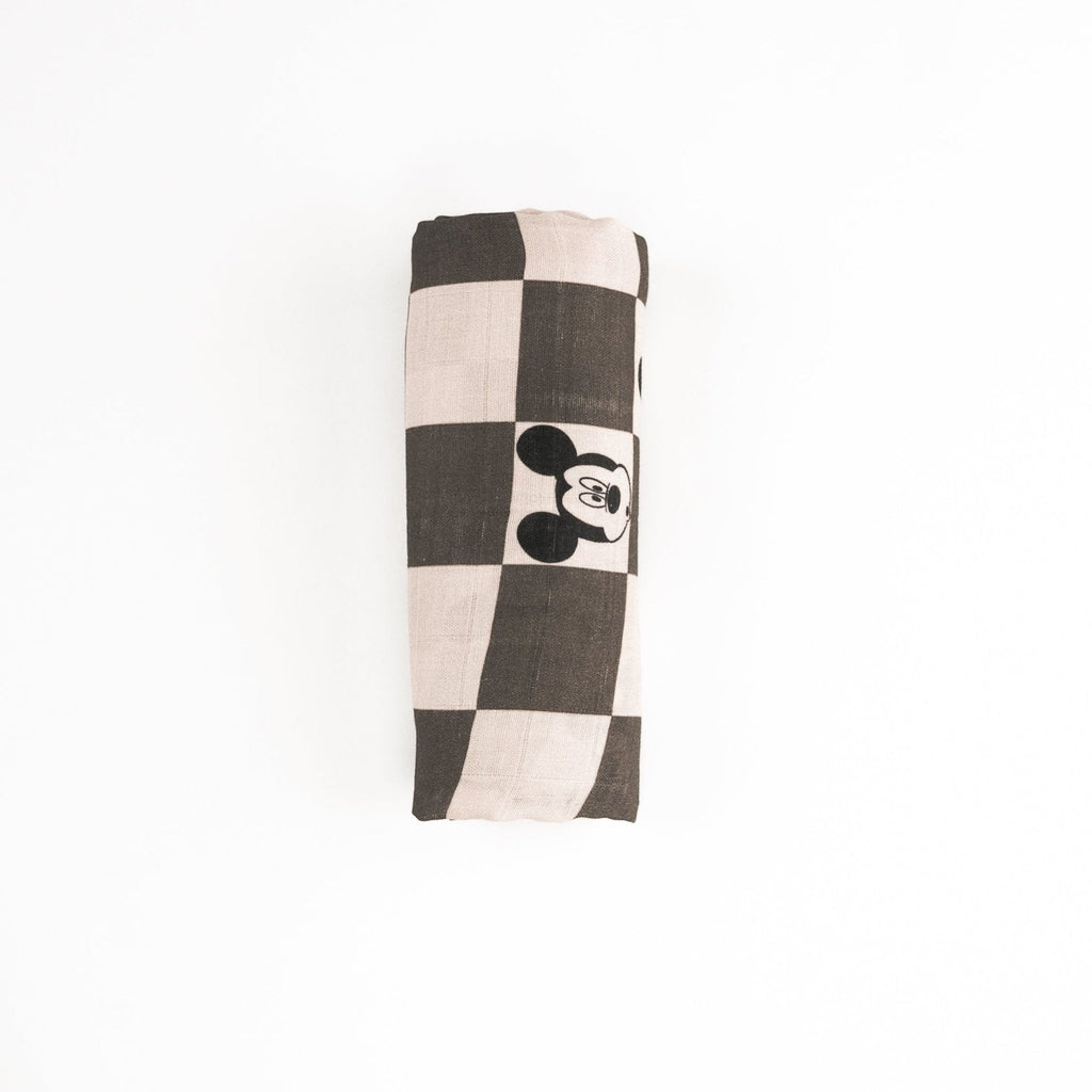 Charcoal Checkers Muslin Blanket - HoneyBug 