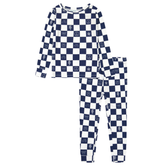 Pajama Set - Check It Out - Blue - HoneyBug 