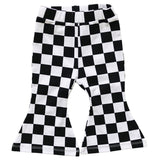 Checkered Flare Pants | Black - HoneyBug 